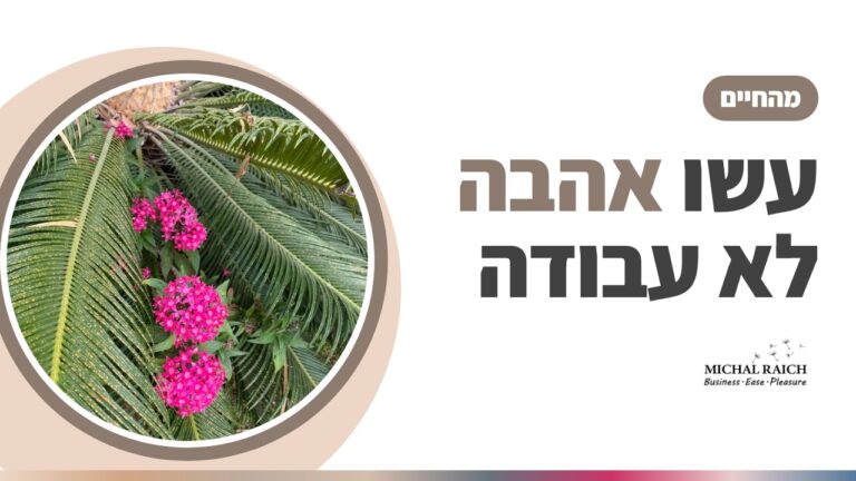 ״עשו אהבה לא עבודה״ | מיכל רייך
